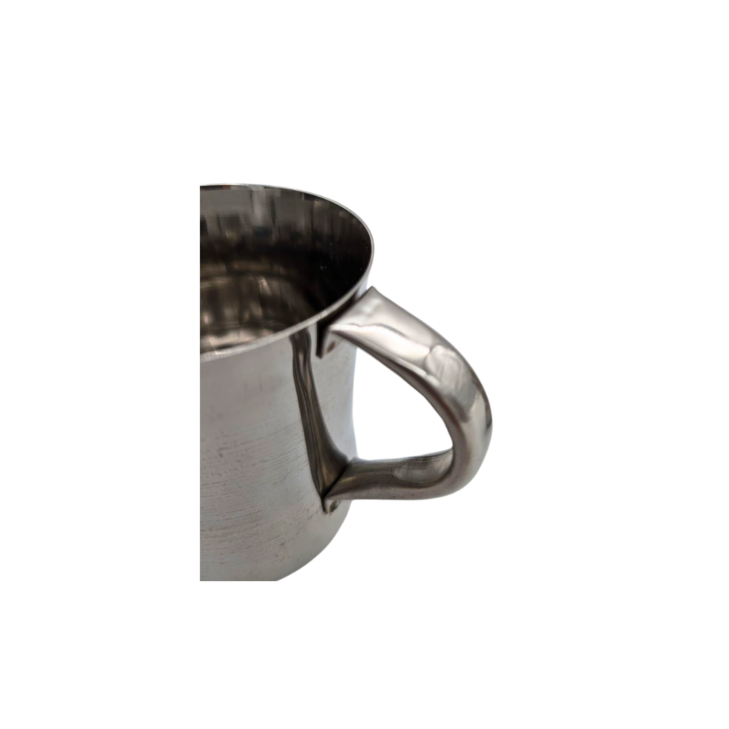 Set of 2 Stainless Steel Tea Mugs with Handle and Floral Design