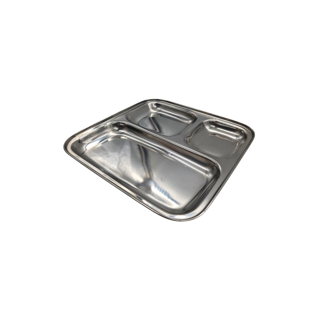 Stainless Steel Kids Food Tray β Two Variants: 4-Portion (21x25 cm) & 3-Portion (22x22 cm)