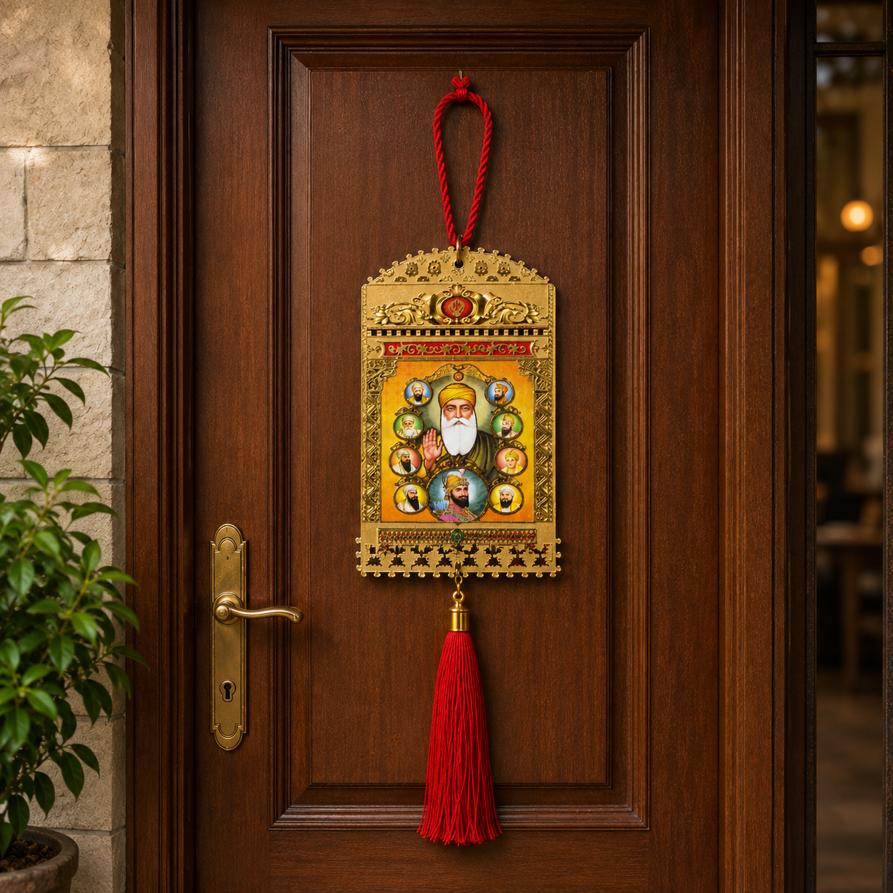 10 Sikh Gurus Religious Hanging Picture Tassel Car Prayer Room Spiritual Décor