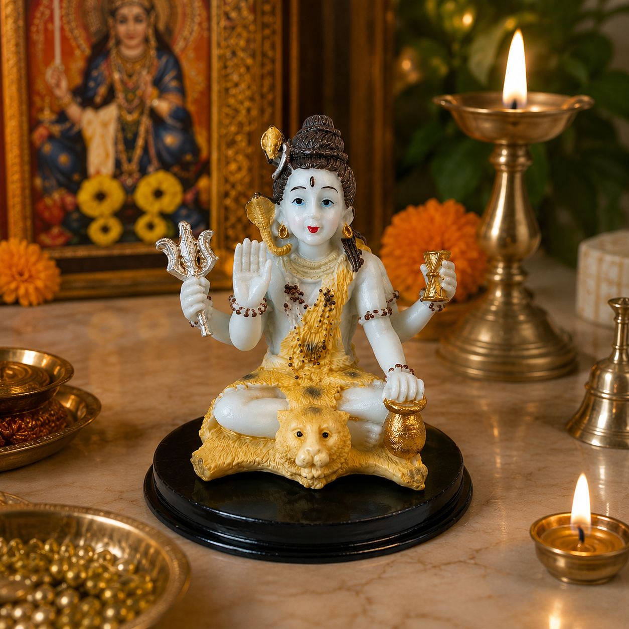 Lord Shiva Resin Idol 10cm Mahadev Statue Pooja Home Temple Decor Gift Figurine