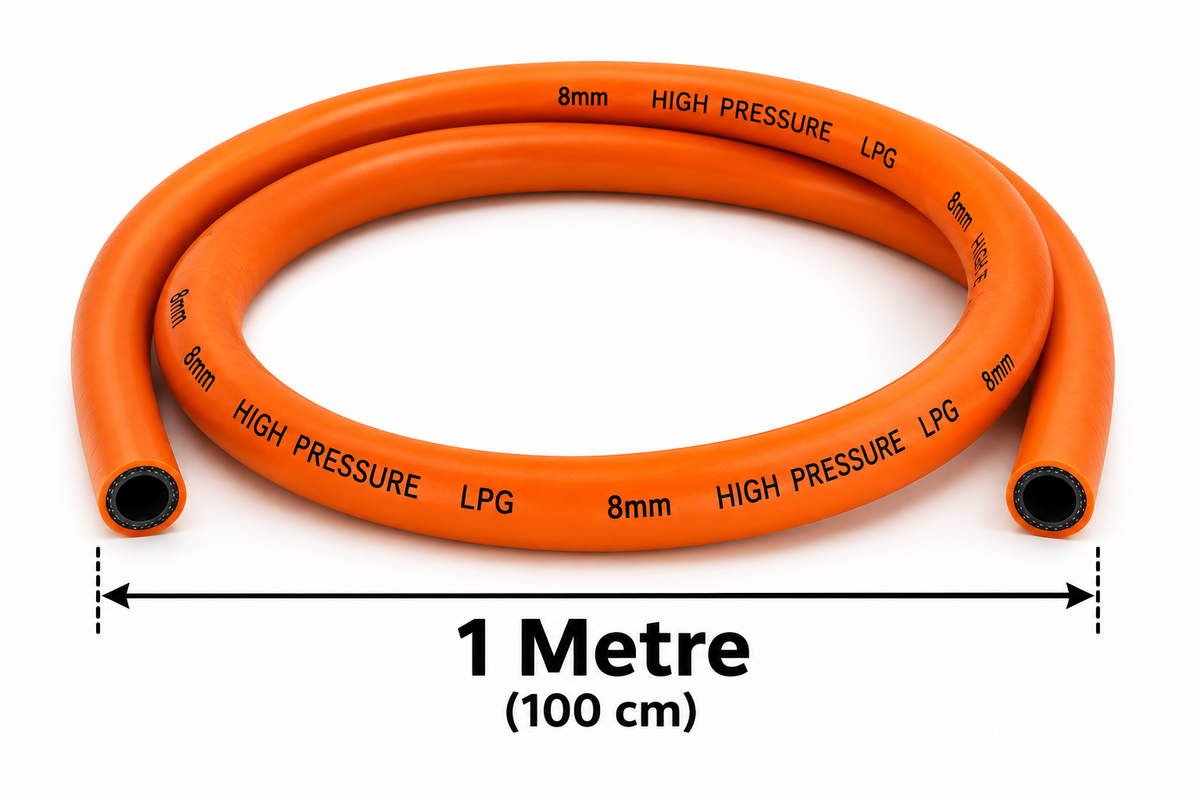 8mm Propane/Butane LPG Gas Hose – Orange – Sold Per Metre