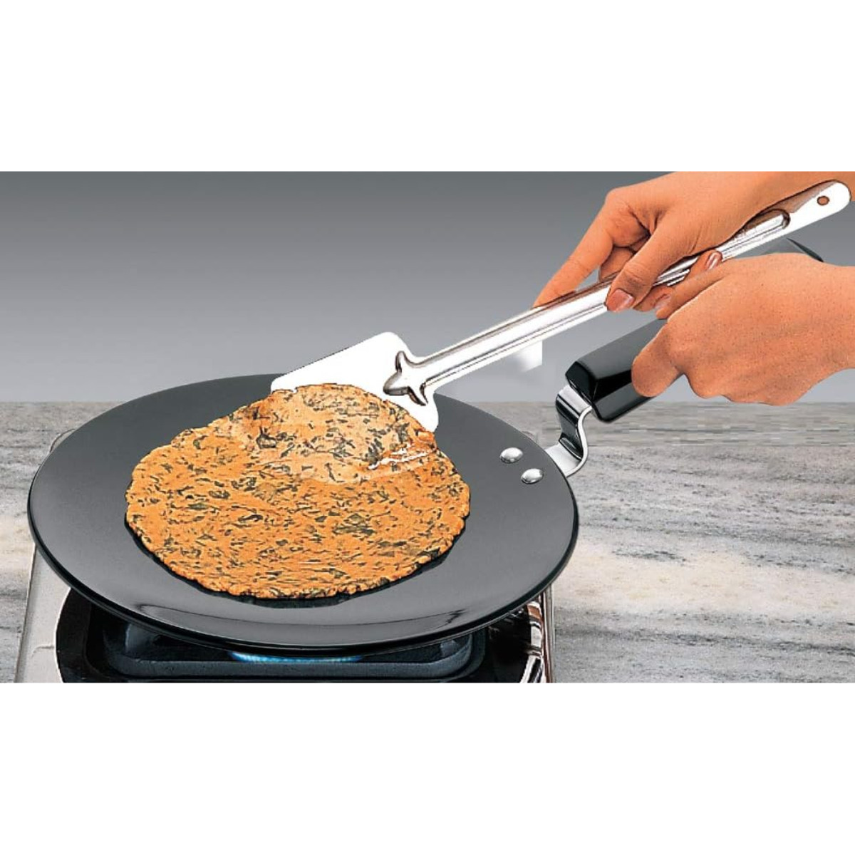 Futura Hard Anodised Concave Tava Griddle – 10-Inch