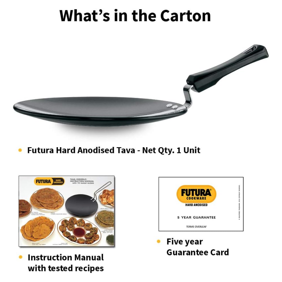 Futura Hard Anodised Concave Tava Griddle – 10-Inch