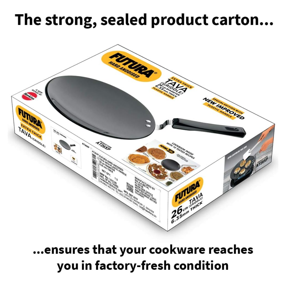 Futura Hard Anodised Concave Tava Griddle – 10-Inch