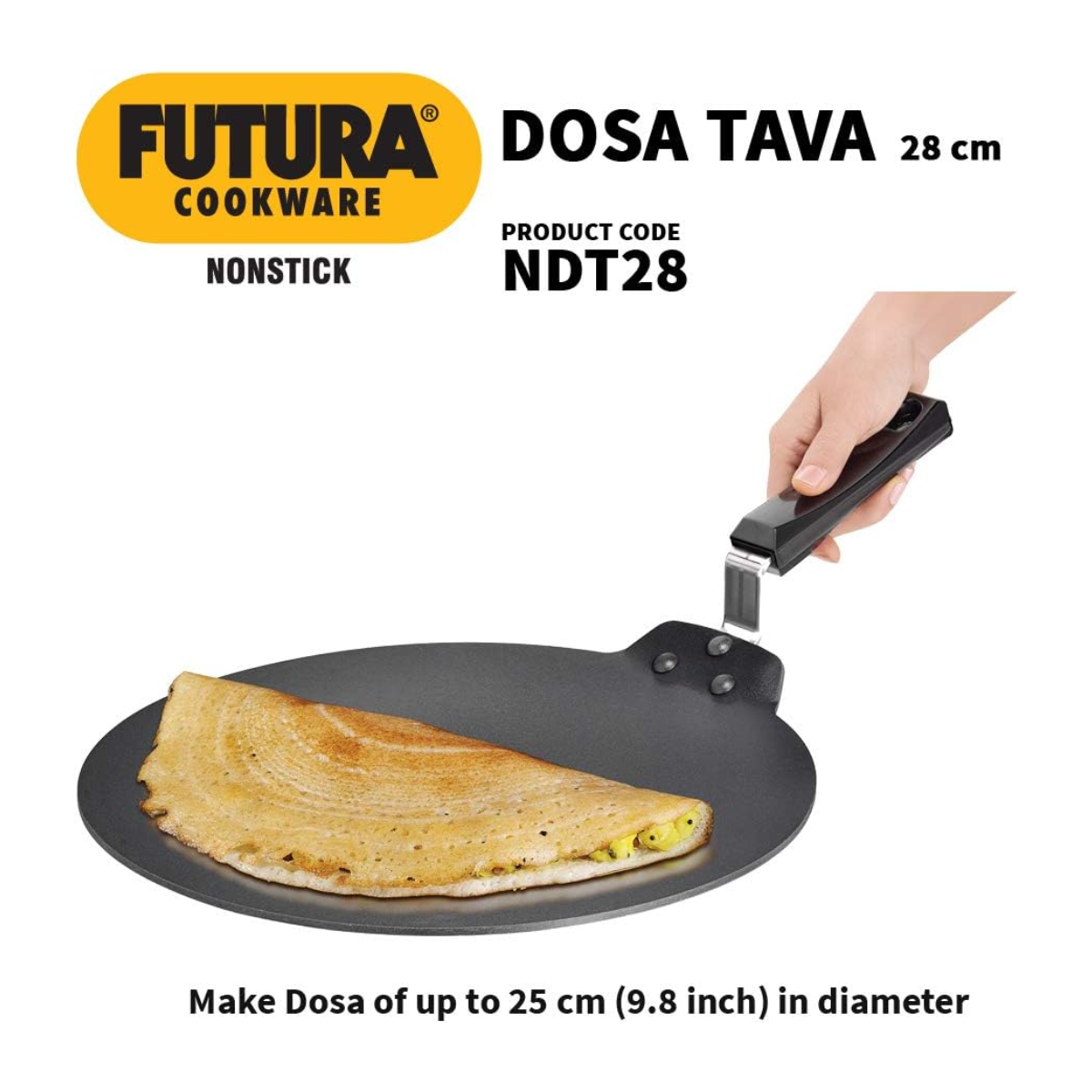 Hawkins Futura Non-Stick Flat Dosa Tava Griddle – 28 cm