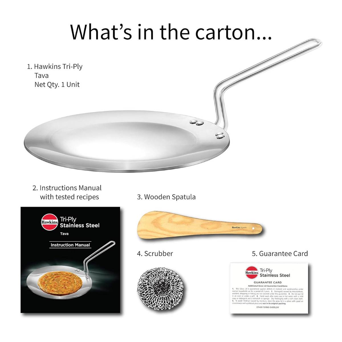 Hawkins Tri-Ply Stainless Steel Tawa – 26cm