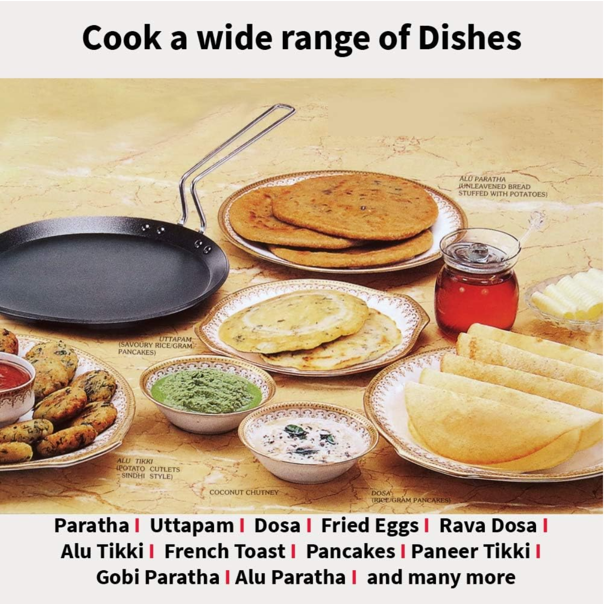 Hawkins Futura Non-Stick Flat Tava – 30 cm with Stainless Steel Handle