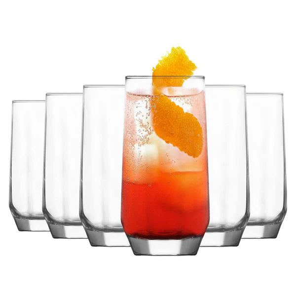 LAV Diamond Highball Glasses - 385ml - Set of 3