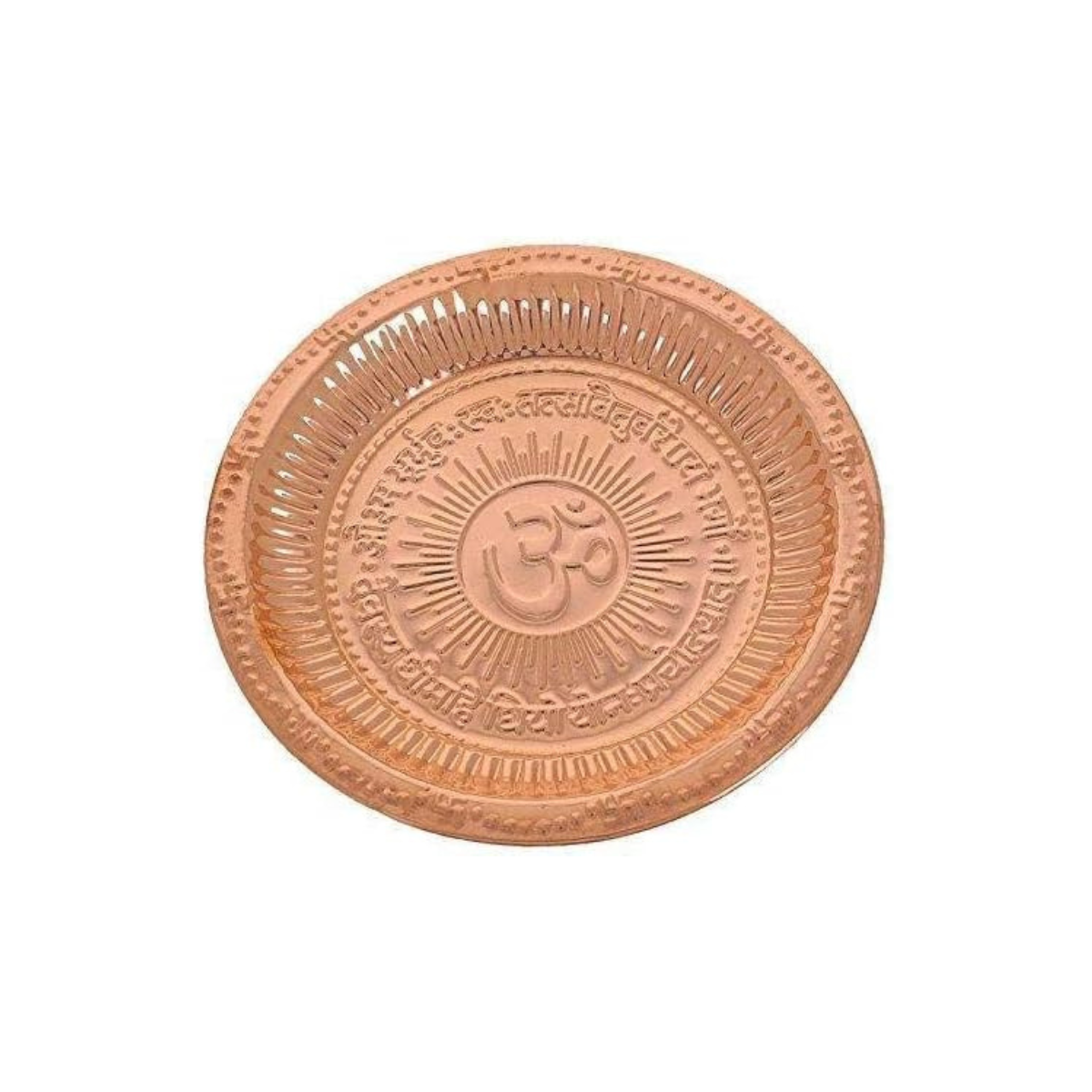 Pooja Thali Small Pure Copper Om Pooja Plate Hindu Om Puja plate for worship From India