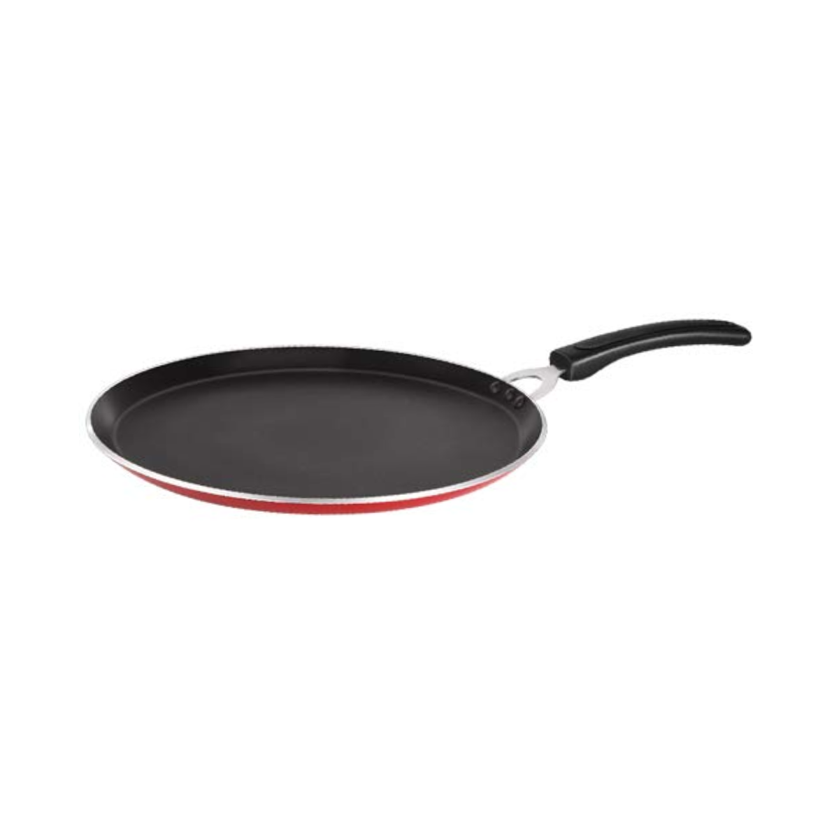 Premier Supreme Non-Stick Rimmed Chapati Tawa Pan, Black/Red – 28cm