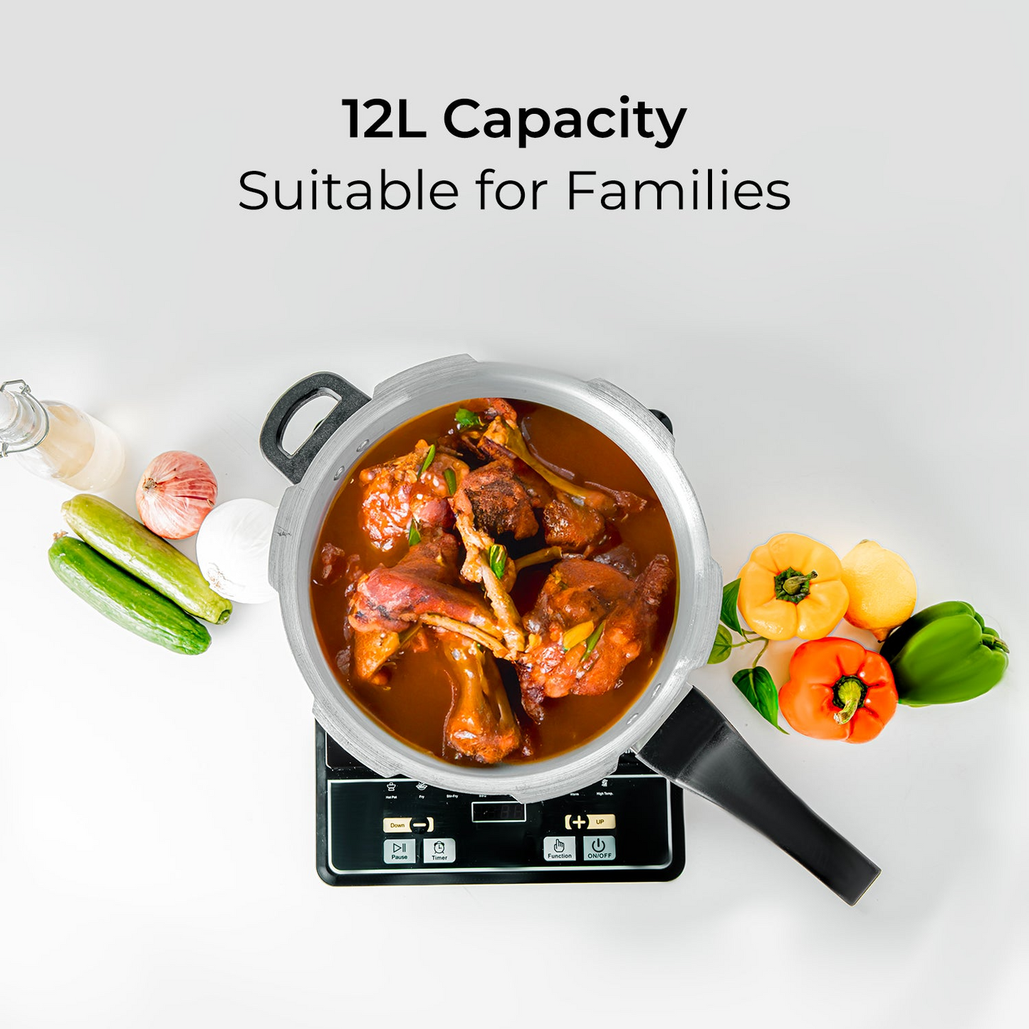 Royalford 12L Lightweight aluminium stovetop pressure cooker