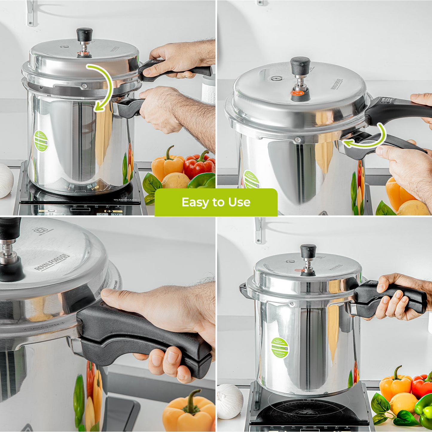 Royalford 12L Lightweight aluminium stovetop pressure cooker