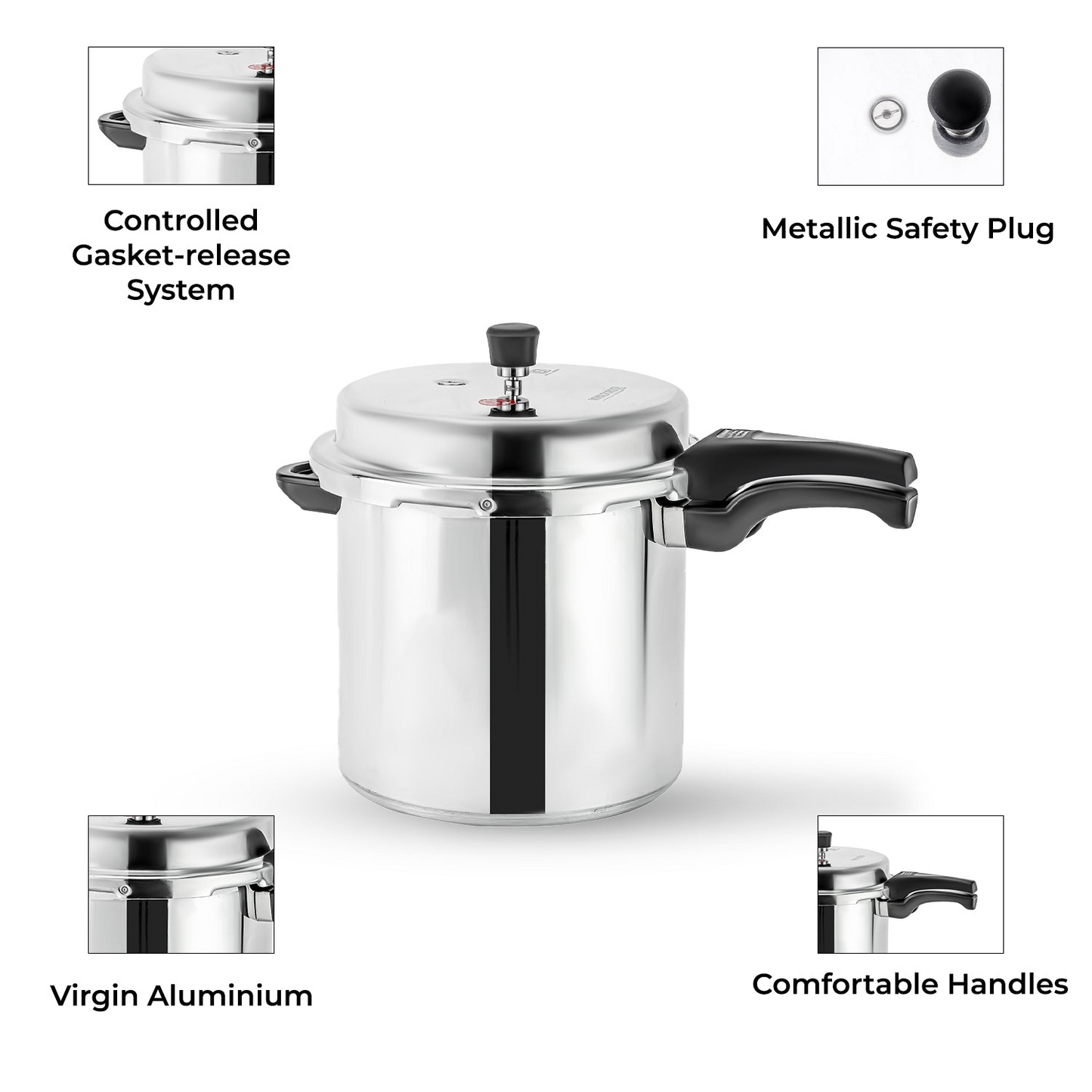 Royalford 12L Lightweight aluminium stovetop pressure cooker