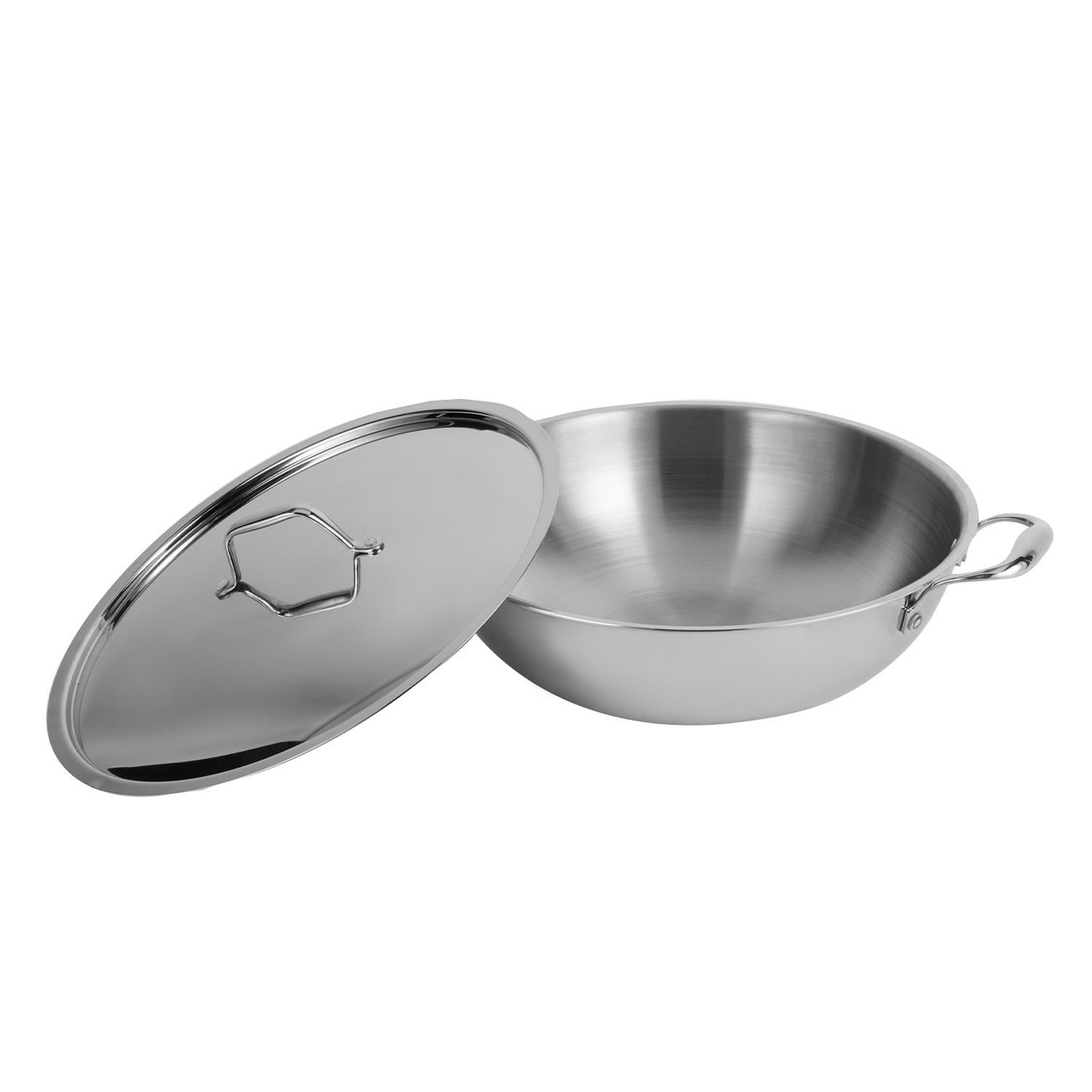 Royalford triply stainless steel wok with lid 32cm
