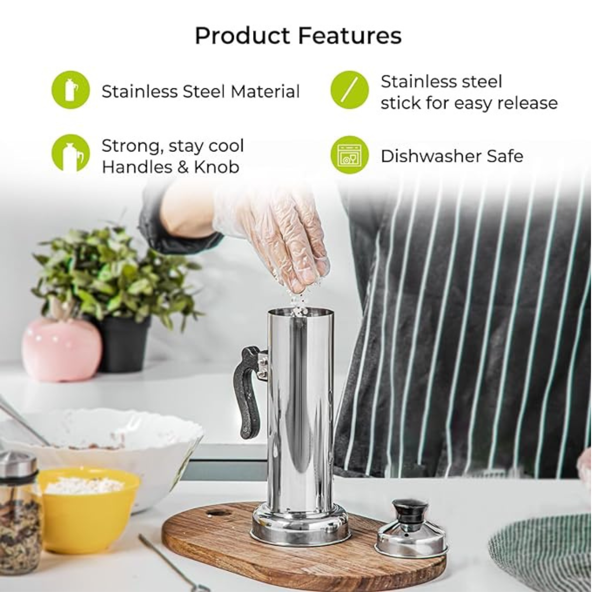 Royalford Stainless Steel Puttu maker | Pressure Rice Cake Puttu Kodam Maker