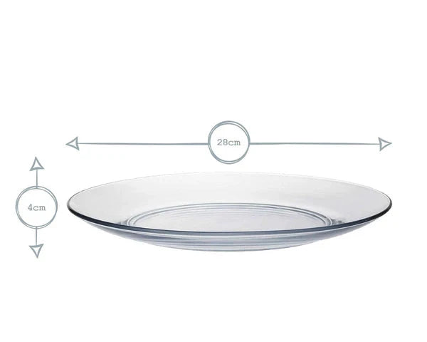 Duralex Lys Tempered Glass Dinner Plates - Set of 6 - 28cm