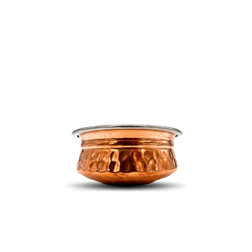 Small Copper and Stainless Steel Interior Serving Handi Bowl