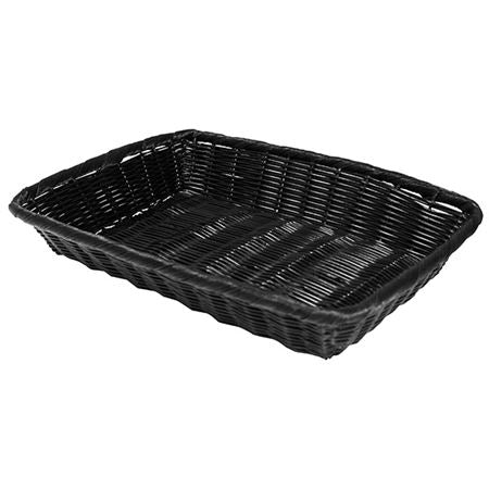 Rattan Basket Rect 23X15cm / 9"X6" Black