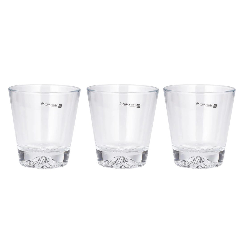 Royalford Transparent Glass Tumbler Set – 290ml, Pack of 3