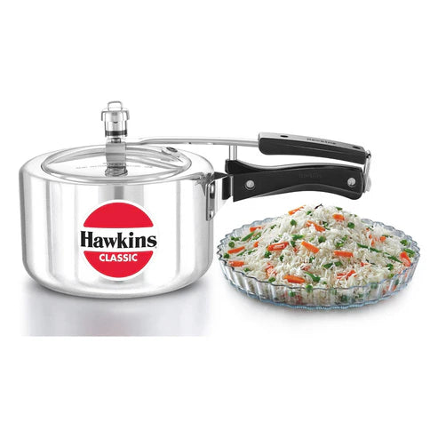 Hawkins Classic Aluminium Pressure Cooker - Colour Silver