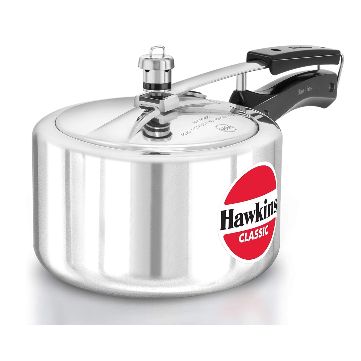Hawkins Classic Aluminium Tall Pressure Cooker - 3 Litre, Colour Silver