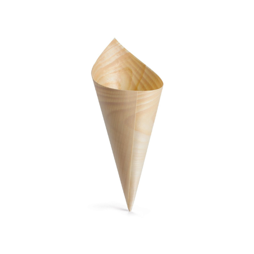 Papstar Disposable Wooden Cones - 50 Pack, 6.5 x 12.5 cm