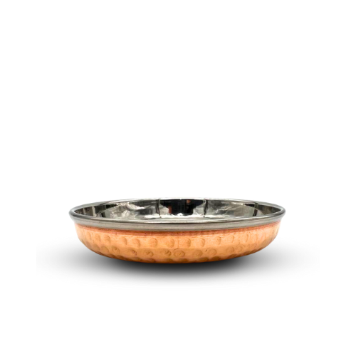 Traditional Indian Hammered stainless Steel and Copper Mini Tray