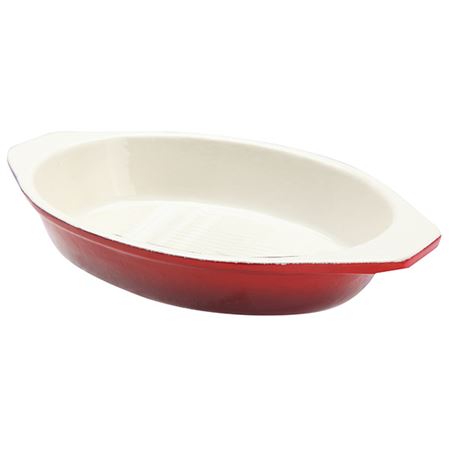 Red Cast Iron Oval Dish 20cm 1.5Ltr