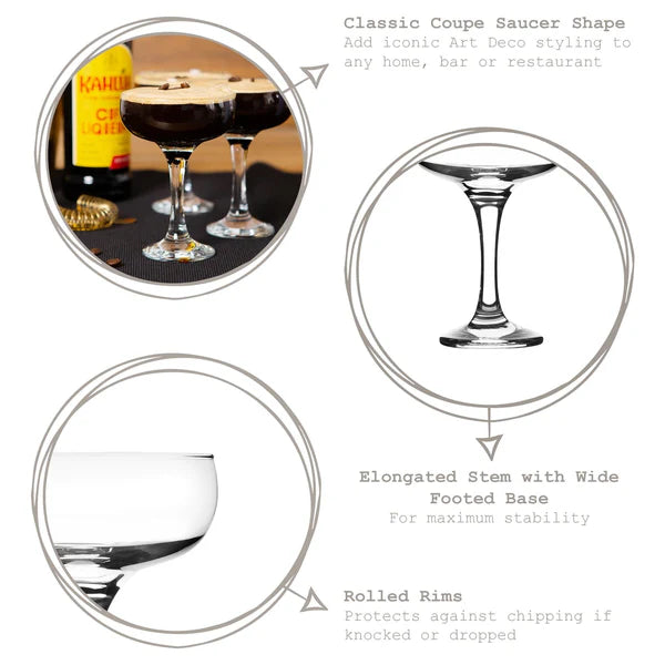 LAV Misket 235ml Espresso Martini Glasses – Pack of 3
