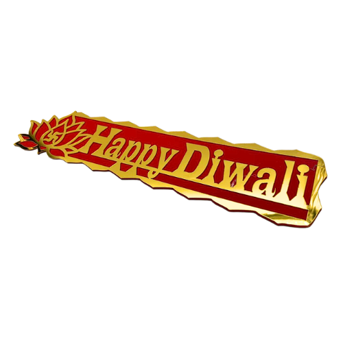 Diwali Decorations 'Happy Diwali' Religious Banner with Lotus Design