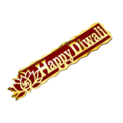 Diwali Decorations 'Happy Diwali' Religious Banner with Lotus Design