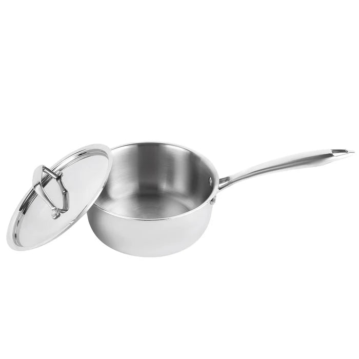 Triply Stainless Steel Milk Pan Saucepan with Lid - 16cm