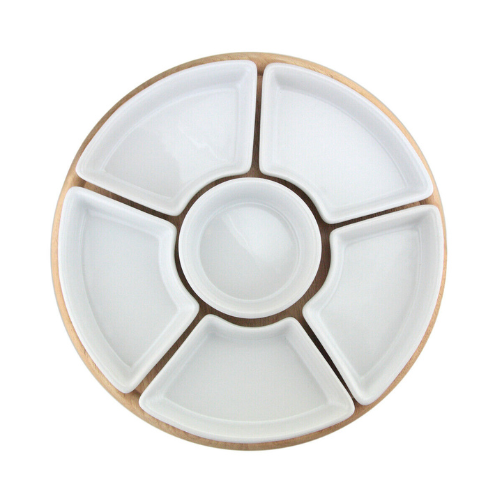 Apollo Lazy Susan with ceramic dishes
