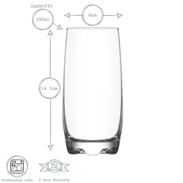 LAV Adora 390ml Highball Glasses - Set of 3
