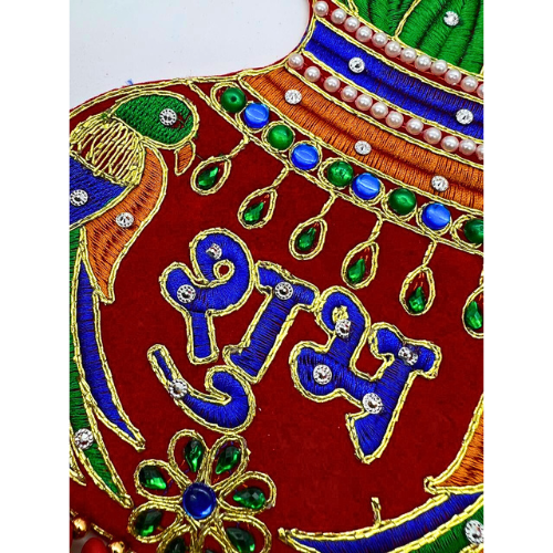 Diwali Decorations Double-Sided Toran with Shubh Labh and Wooden Parrot for Home Hanging Ornament
