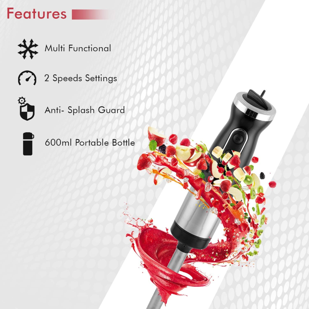 Geepas 500W 2-in-1 Hand Blender