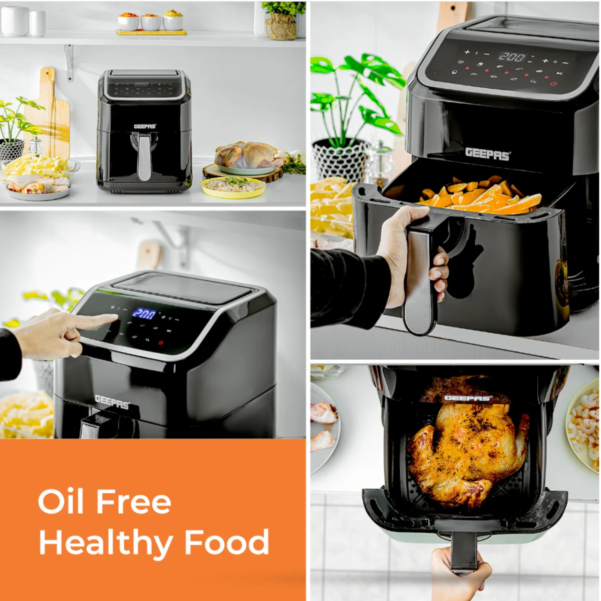 Geepas 10-In-1 Fast Cook Vortex Air Fryer 5L Air Fryer