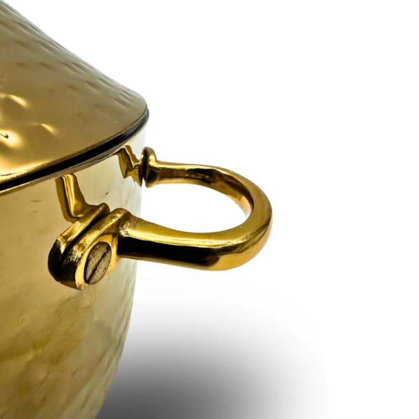 Hammered Gold and stainless steel Heavy duty Hot Pot