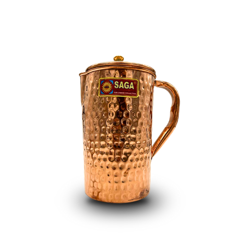 Ayurvedic Pure Hammered Copper Jug - 1.5L Medium Size