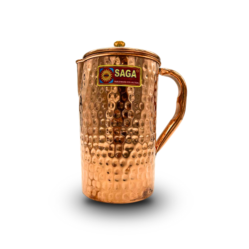 Ayurvedic Pure Hammered Copper Jug - 2L Large Capacity