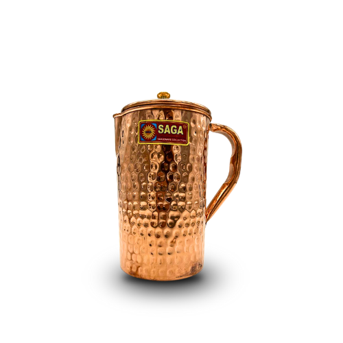 Ayurvedic Pure Hammered Copper Jug - 1L Small Size