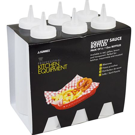 Sauce Bottle Clear 12 oz Pack 6