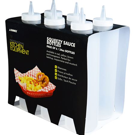 Sauce Bottle Clear 24 oz Pack 6
