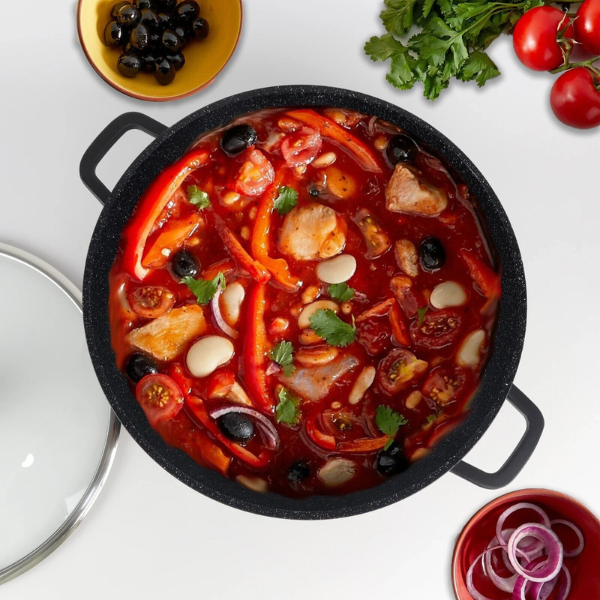 Mastercook Non-Stick Die-Cast Aluminium Casserole Stock Pot - 36cm