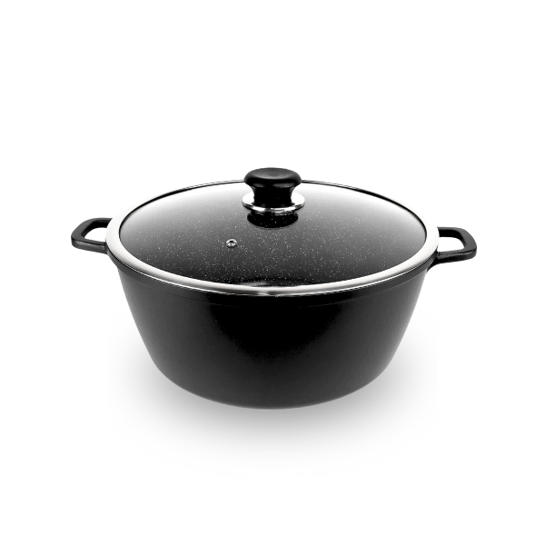 Mastercook Non-Stick Die-Cast Aluminium Deep Casserole Stock Pot - 32cm