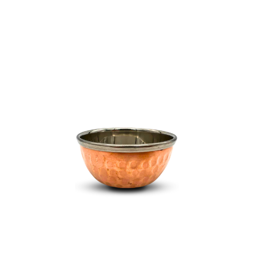 Traditional Indian Hammered Mini Stainless Steel and Copper Bowl