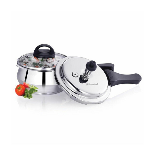 Premier Stainless steel Handi Pressure Cooker with Glass Lid - 3 Litre