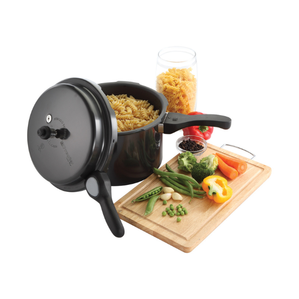 Premier Trendy Black Pressure Cooker Hard Anodized 10L
