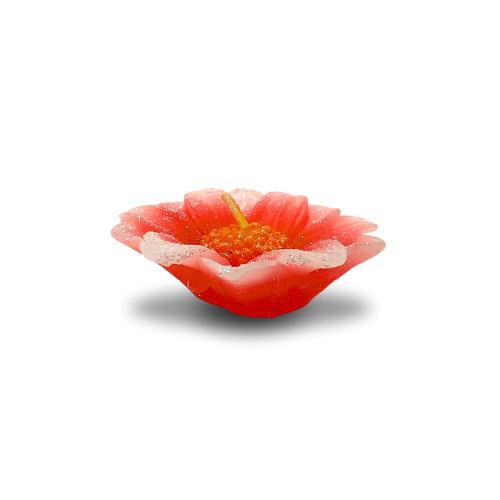 Set of 4 Beautiful Flower Shape Peach Candles