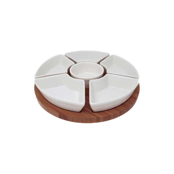 SIMPLY HOME 7-Piece Serving Dish Set with Lazy Susan